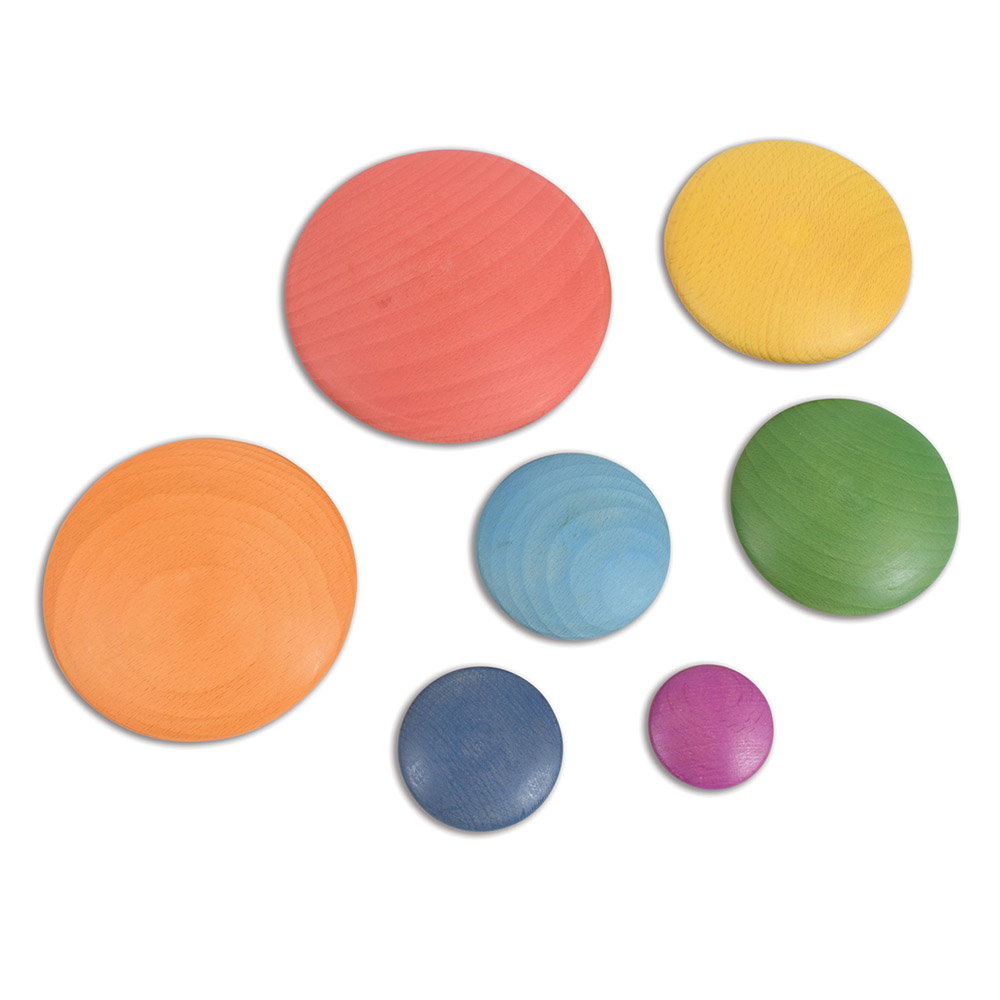 Rainbow Wooden Buttons, discuri din lemn, TickiT