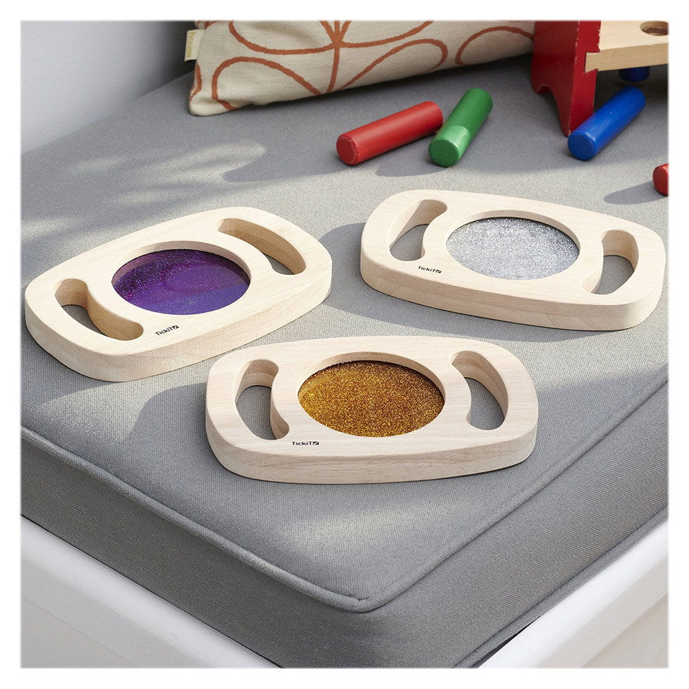 Set panouri senzoriale cu manere si sclipici, TickiT