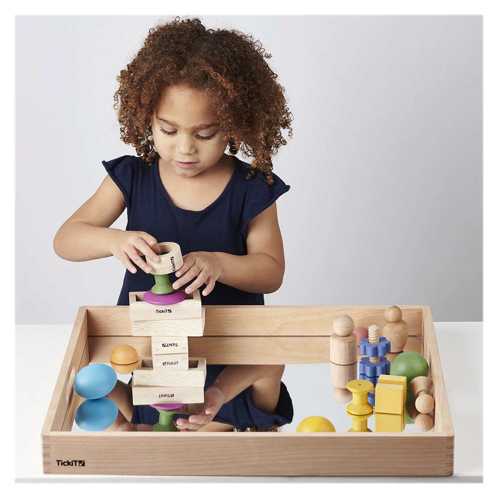 Tava mare din lemn cu oglinda acrilica