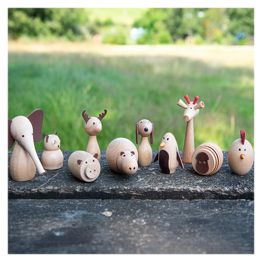 Animal Friends, set 10 animalute din lemn, TickiT
