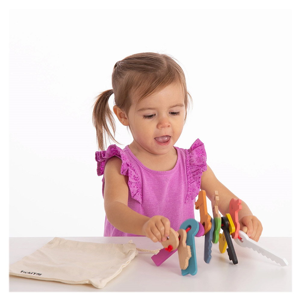 Set chei din lemn pentru numarat si insirat, TickiT