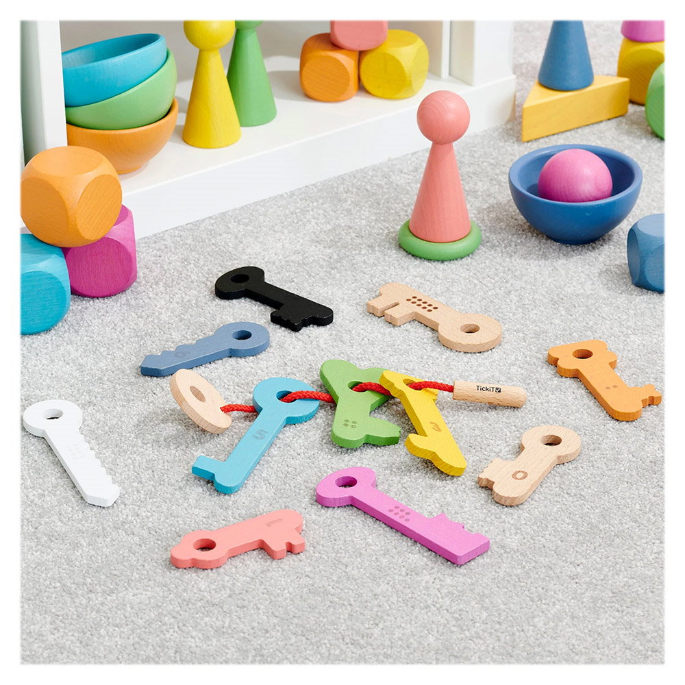 Set chei din lemn pentru numarat si insirat, TickiT