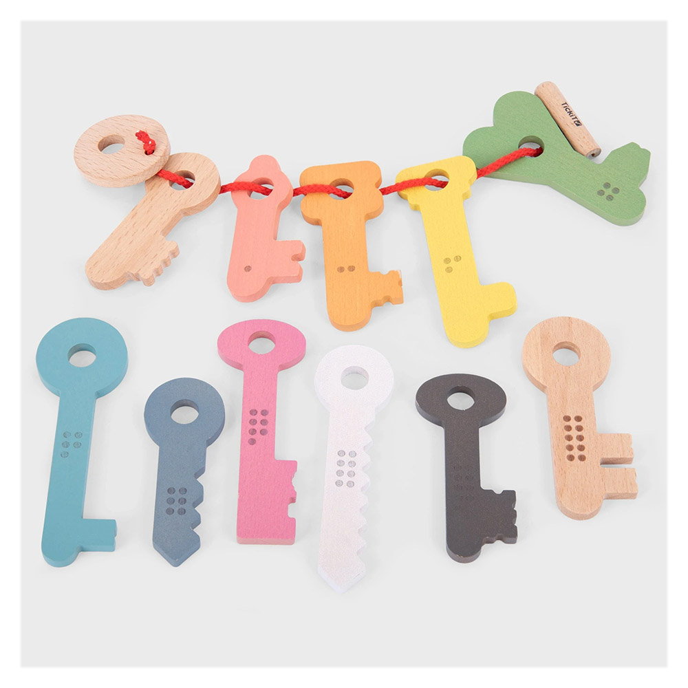 Set chei din lemn pentru numarat si insirat, TickiT