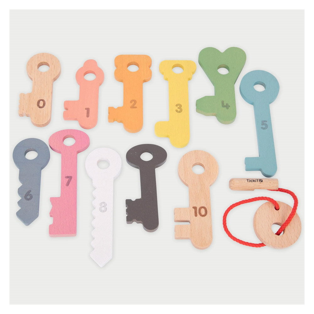 Set chei din lemn pentru numarat si insirat, TickiT
