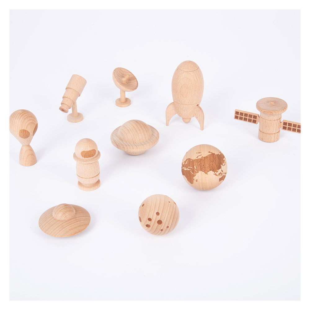 Space Adventure, figurine spatiale din lemn, TickiT