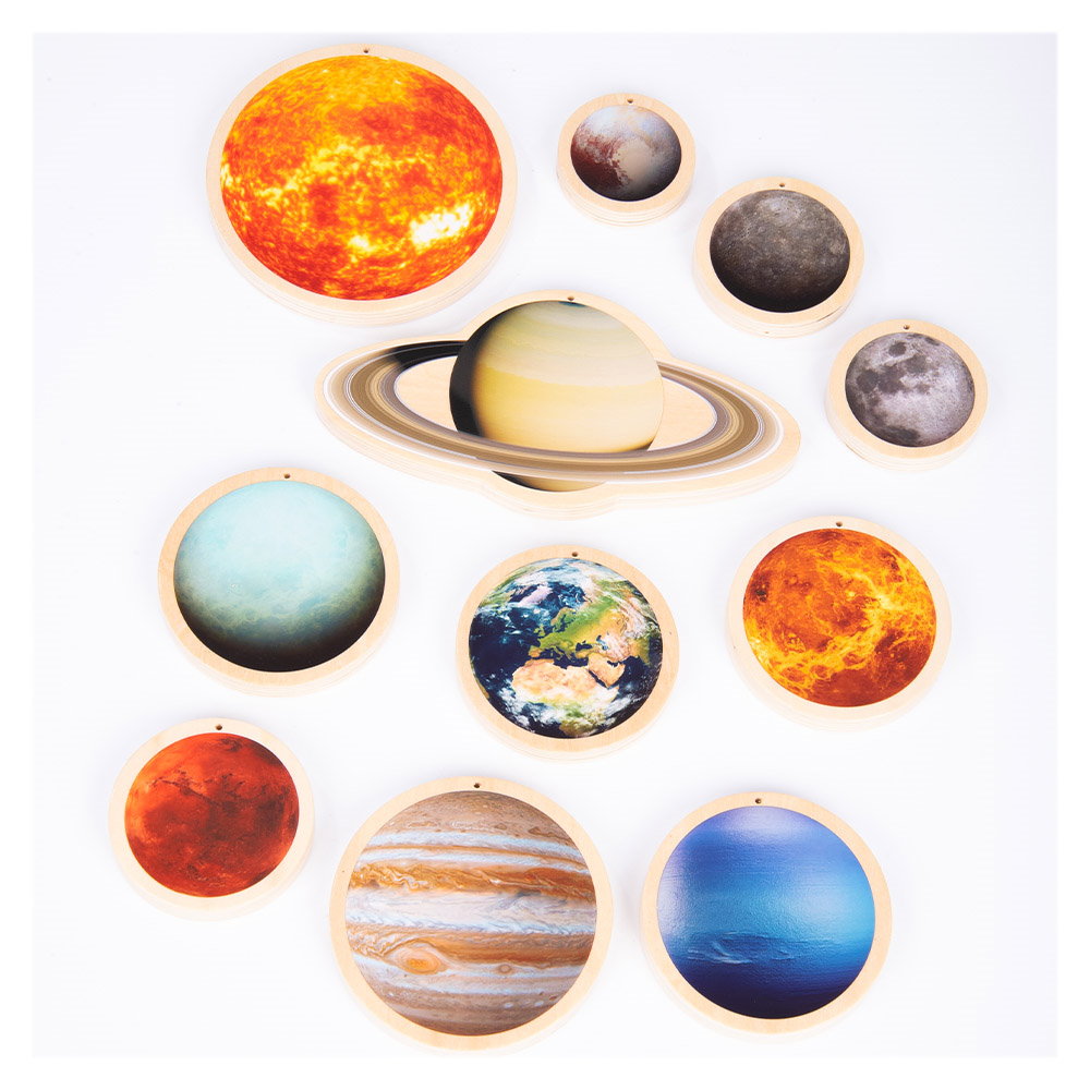 Solar System, discuri din lemn cu sistemul solar, TickiT
