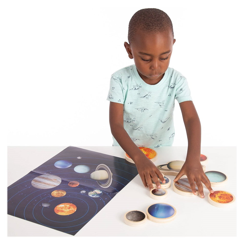 Solar System, discuri din lemn cu sistemul solar, TickiT