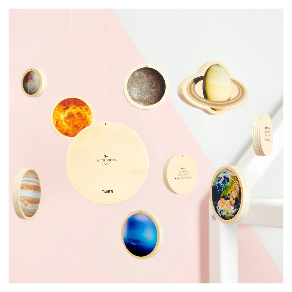 Solar System, discuri din lemn cu sistemul solar, TickiT