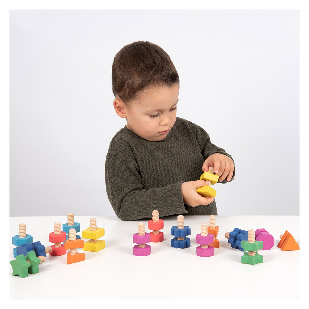 Nuts & Bolts, set suruburi si piulite din lemn, TickiT