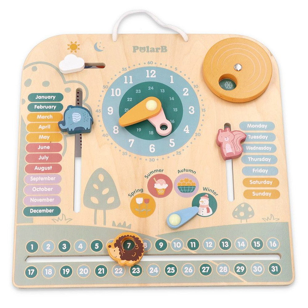 Calendar educativ din lemn in lb. engleza, PolarB