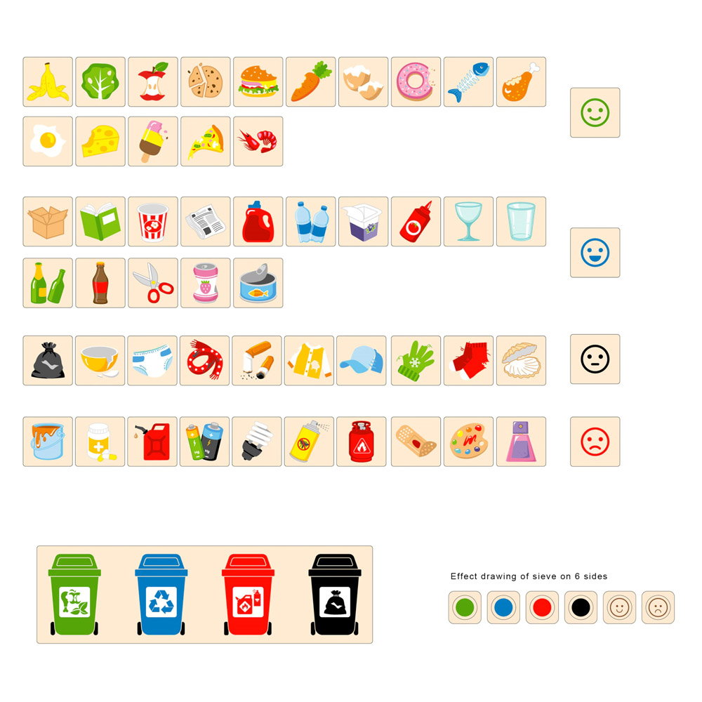 Sortator din lemn, deseuri selective, Viga Toys