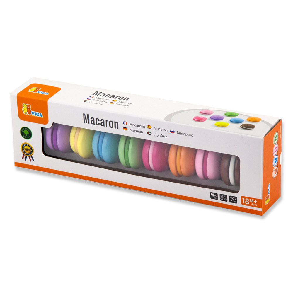 Macarons din lemn, set 8 bucati