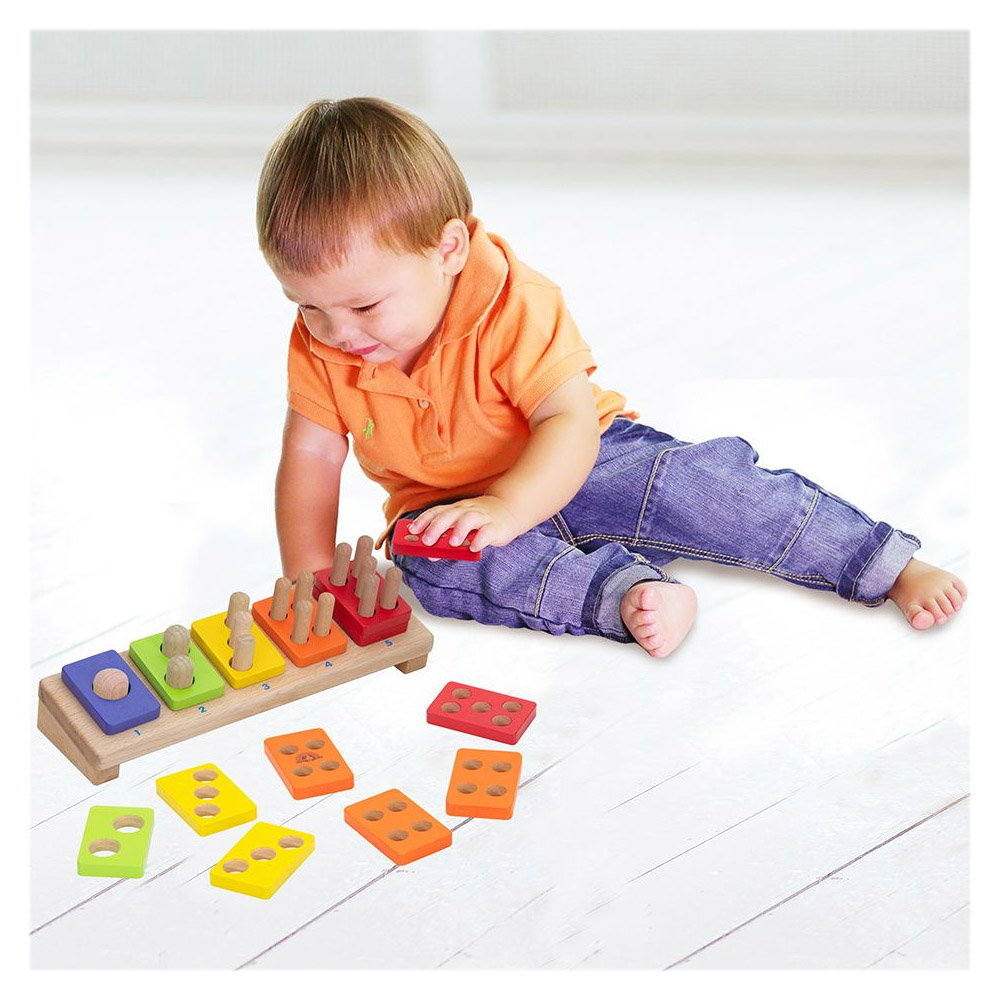 Joc de sortare, stivuire si numarare din lemn, Wonderworld