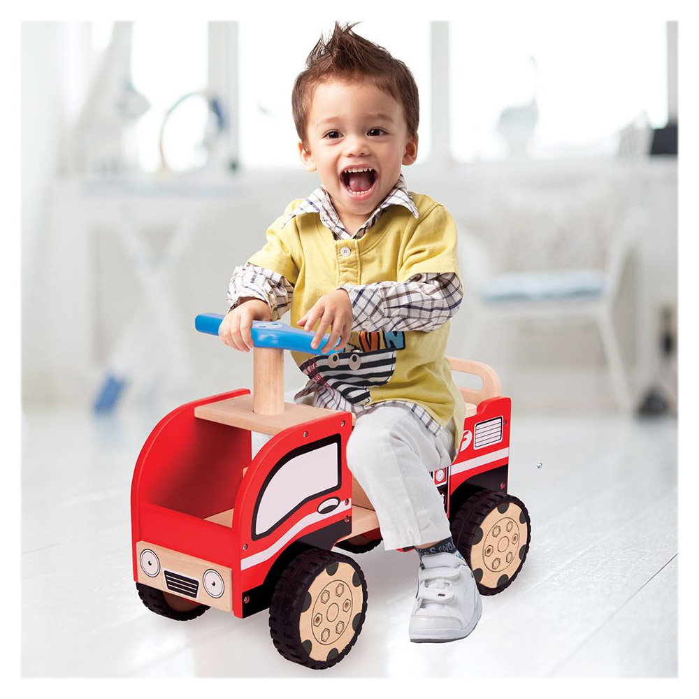 Masina de pompieri din lemn fara pedale, Wonderworld