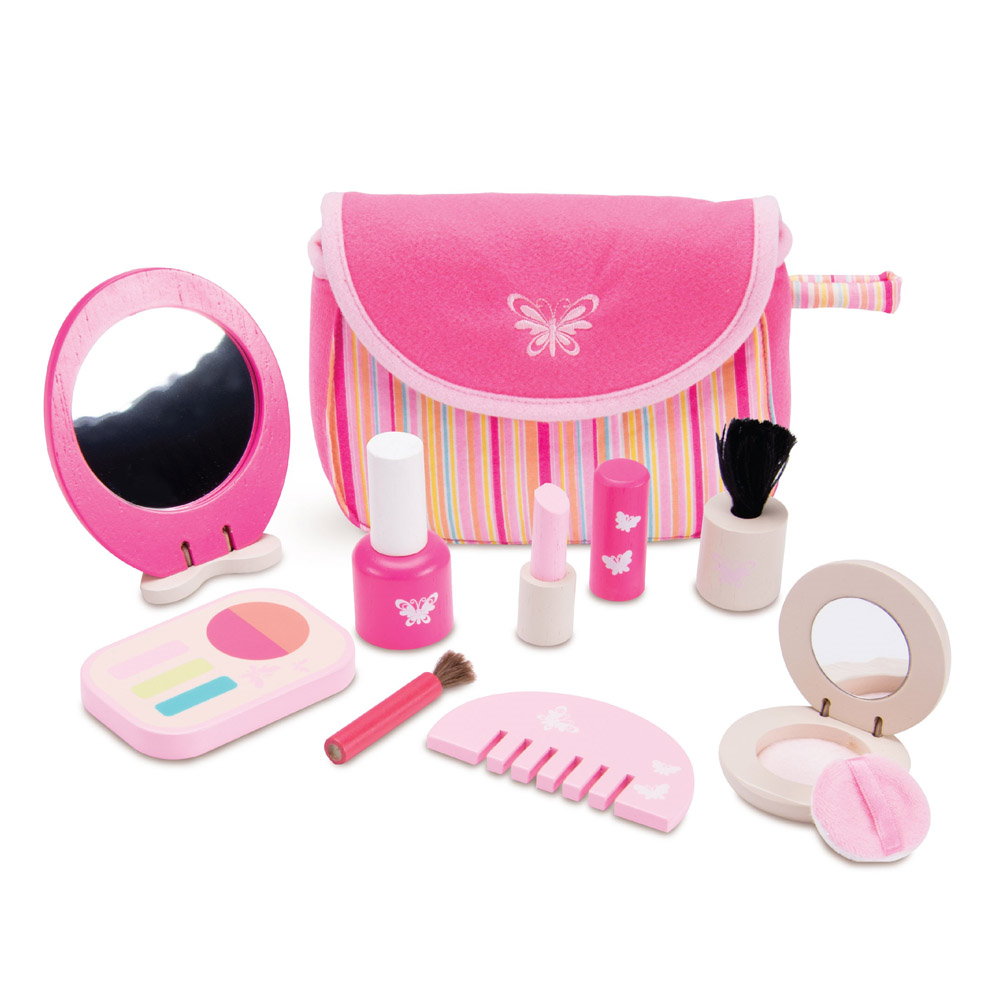 Pinky cosmetic set cu accesorii din lemn, Wonderworld