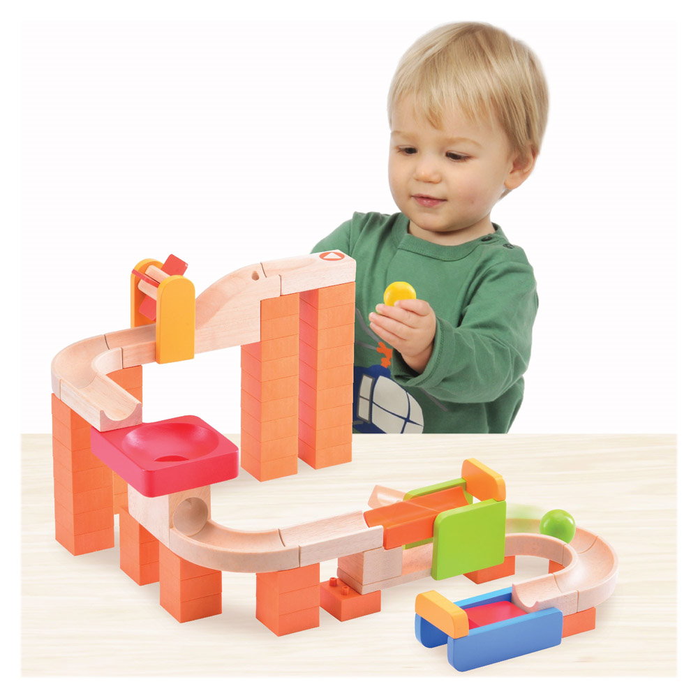 Traseu cu bile din lemn Spin & Swirl, Wonderworld