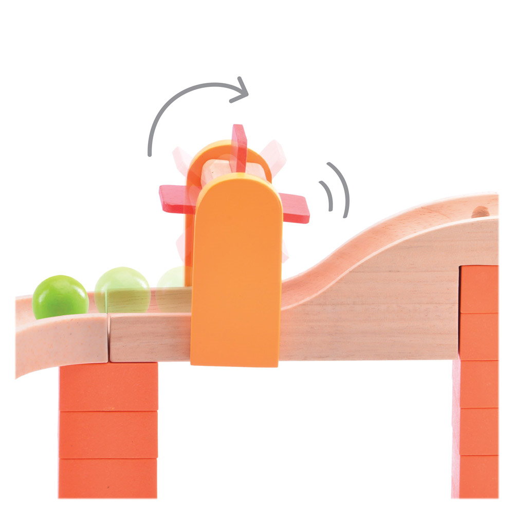 Traseu cu bile din lemn Spin & Swirl, Wonderworld