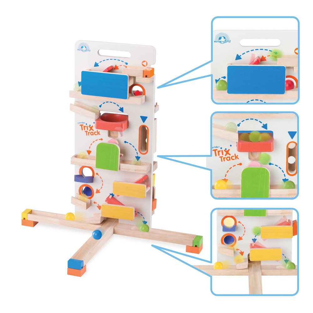 Traseu cu bile din lemn Tower Launcher, Wonderworld