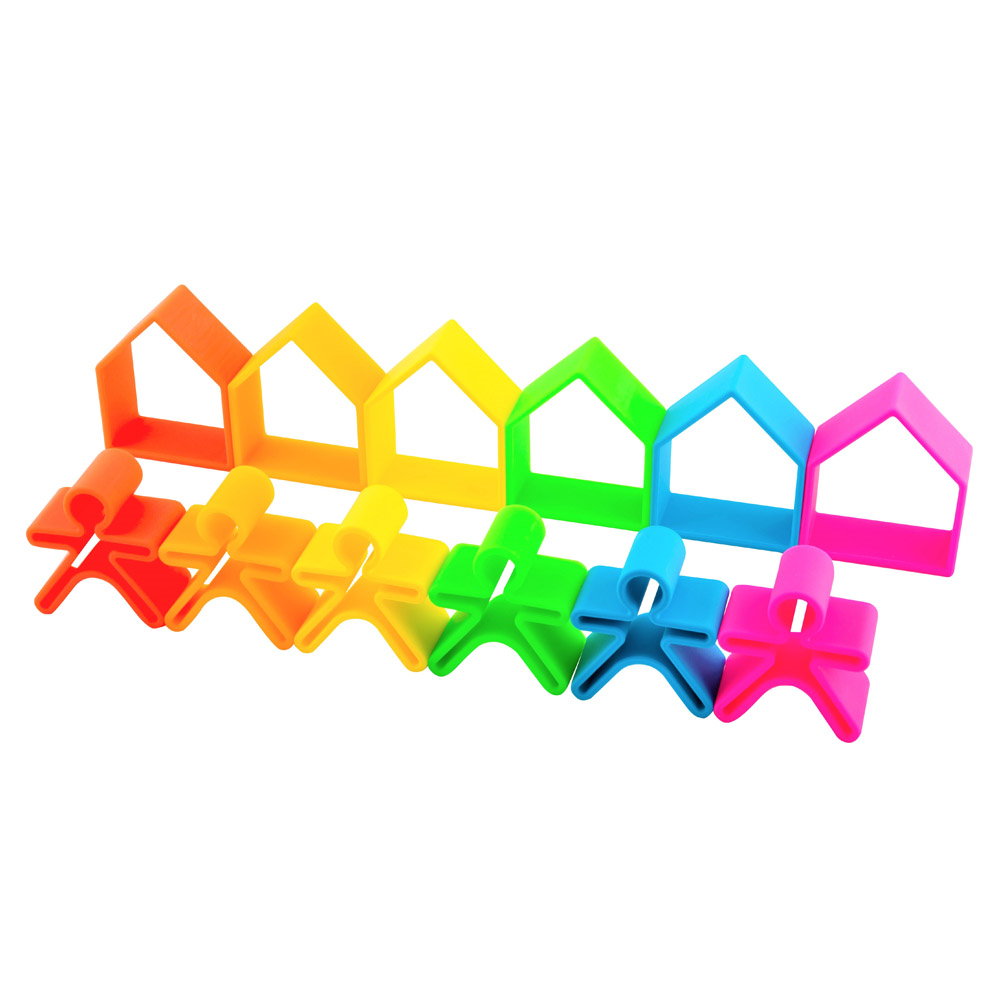 Set senzorial openended cu 12 piese, neon, Dena Toys