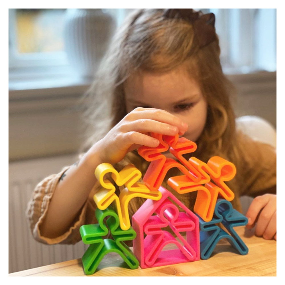 Set senzorial openended cu 12 piese, neon, Dena Toys