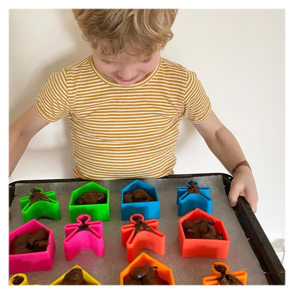 Set senzorial openended cu 12 piese, neon, Dena Toys