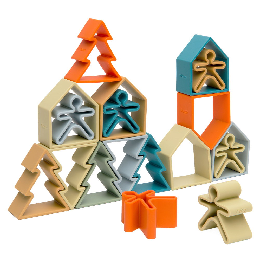 Set senzorial openended cu 18 piese, nature, Dena Toys