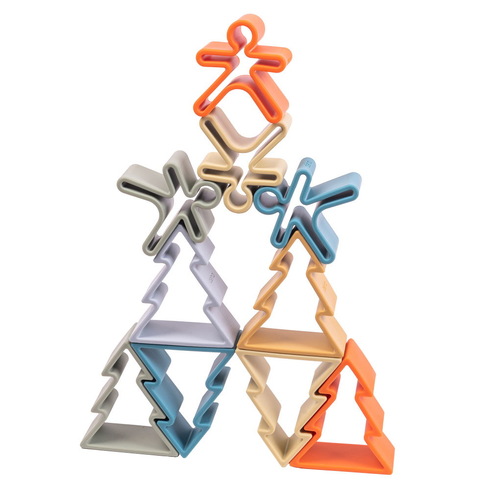 Set senzorial openended cu 18 piese, nature, Dena Toys