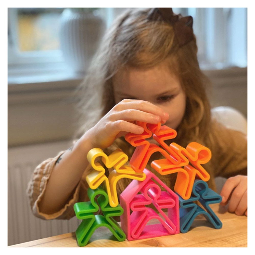 Set senzorial openended cu 18 piese, neon, Dena Toys