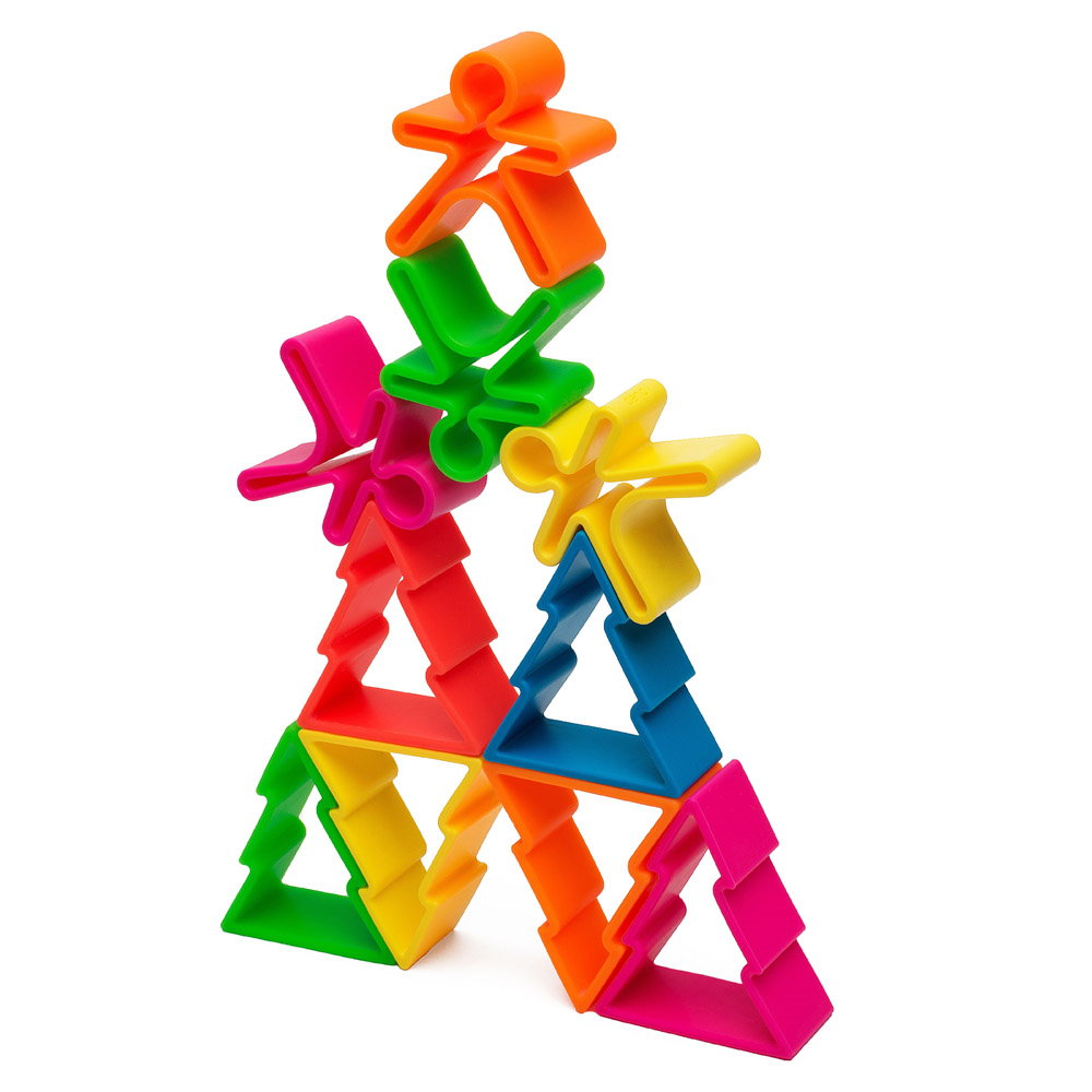 Set senzorial openended cu 18 piese, neon, Dena Toys