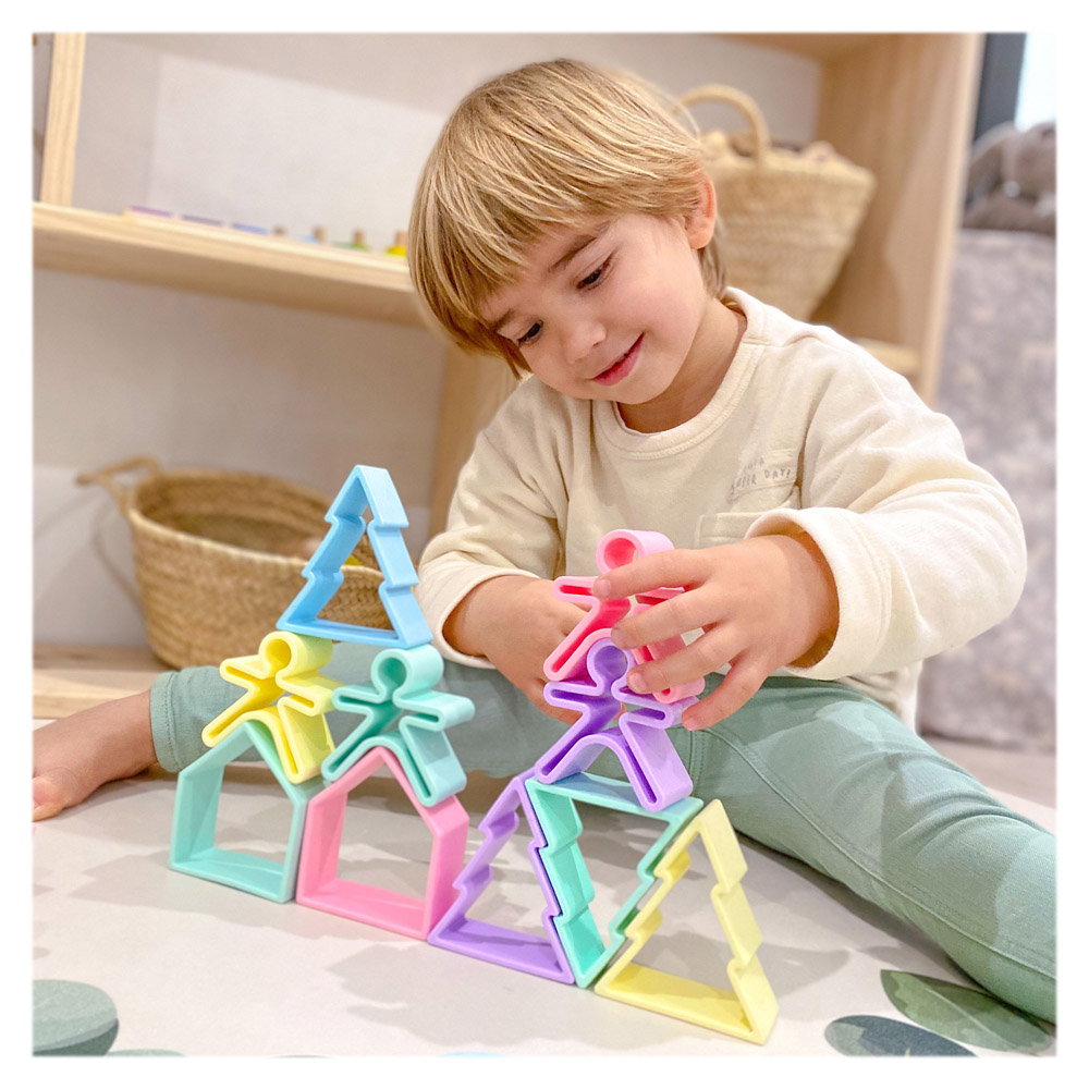 Set senzorial openended cu 18 piese, nordic, Dena Toys