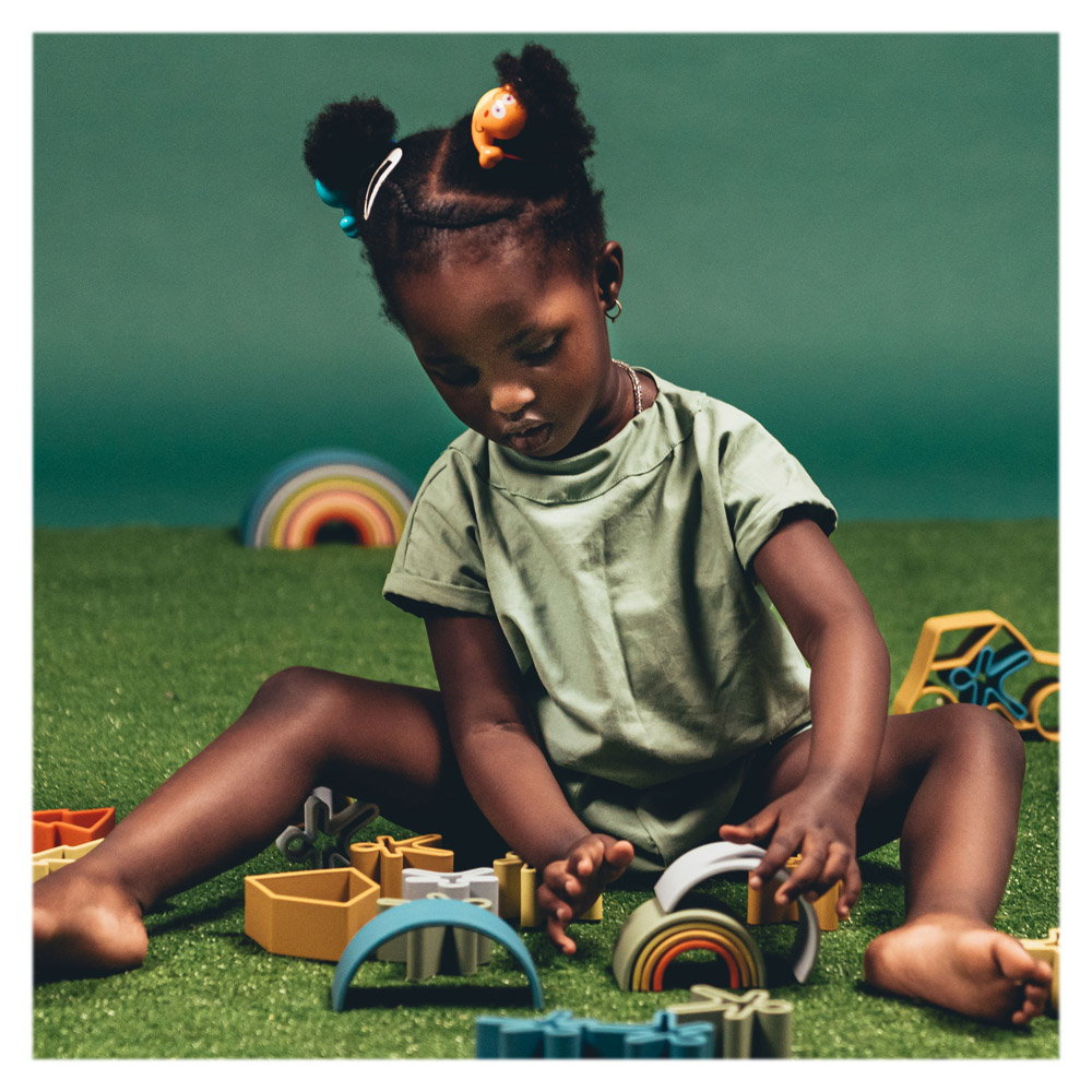 Rainbow, joc montessori de stivuire, 6 piese, nature