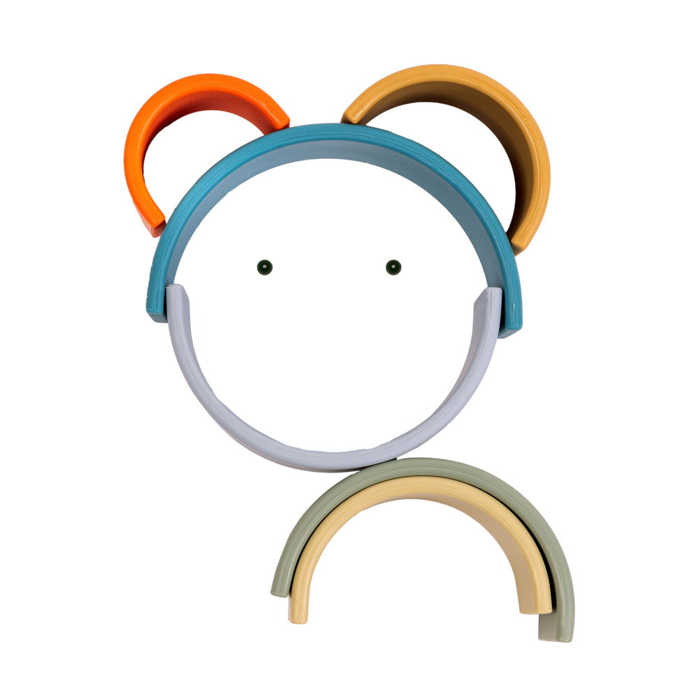 Rainbow, joc montessori de stivuire, 6 piese, nature