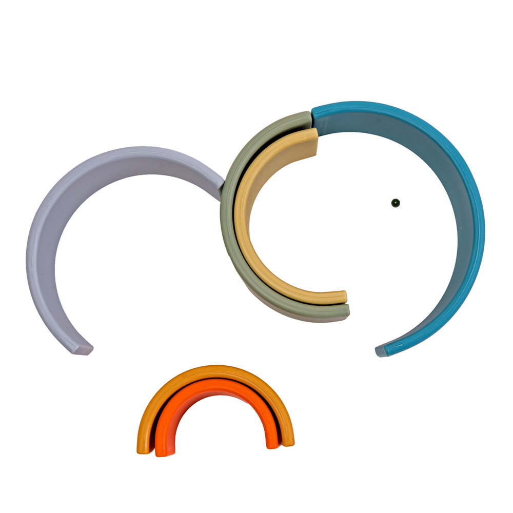 Rainbow, joc montessori de stivuire, 6 piese, nature