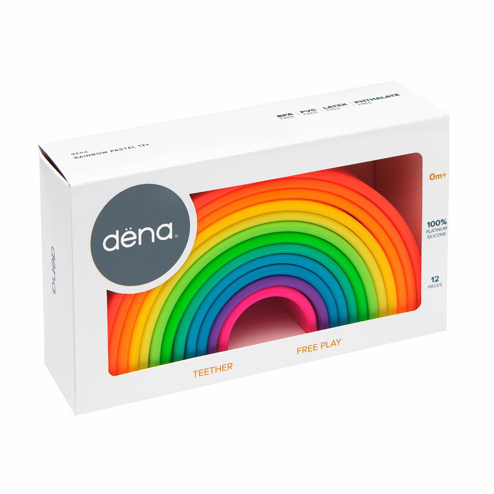 Rainbow, joc montessori de stivuire, 12 buc, neon