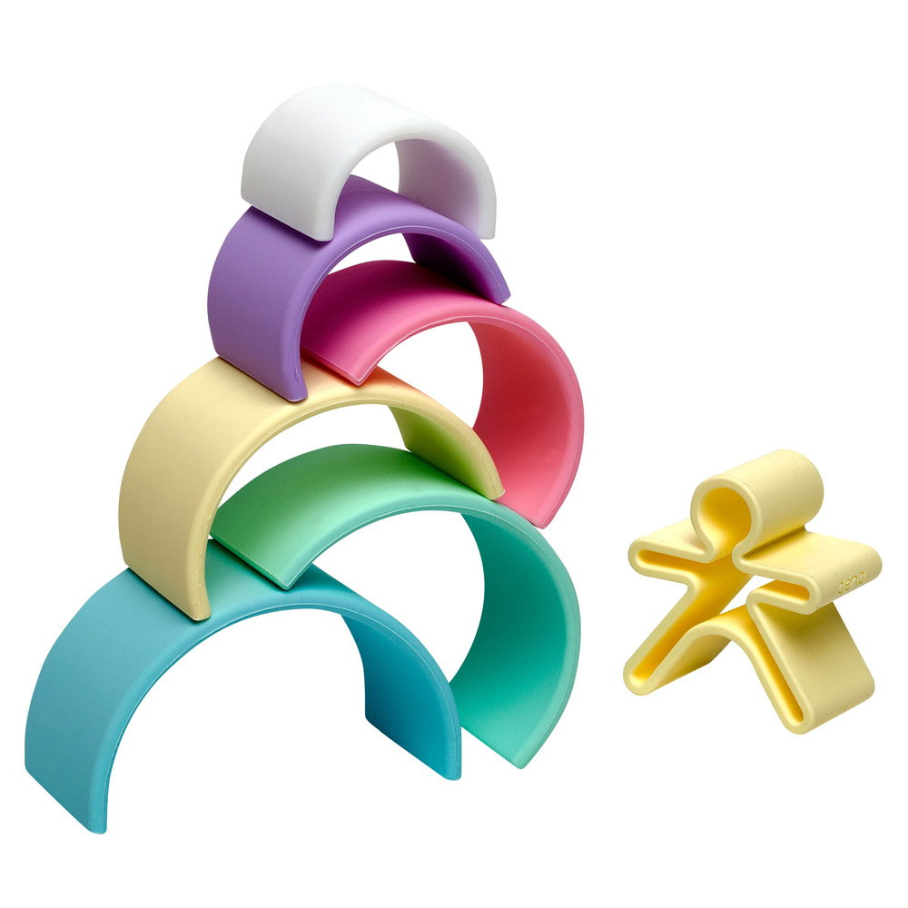 Rainbow, joc montessori de stivuire, 6 piese, nordic