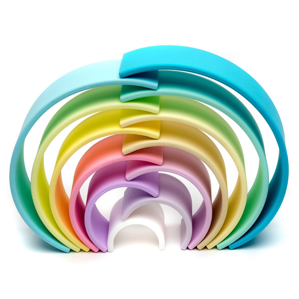 Rainbow, joc montessori de stivuire, 12 buc, nordic