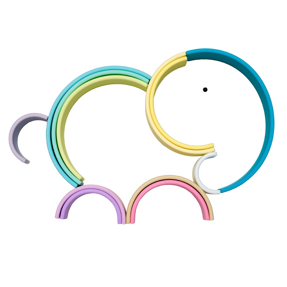 Rainbow, joc montessori de stivuire, 12 buc, nordic