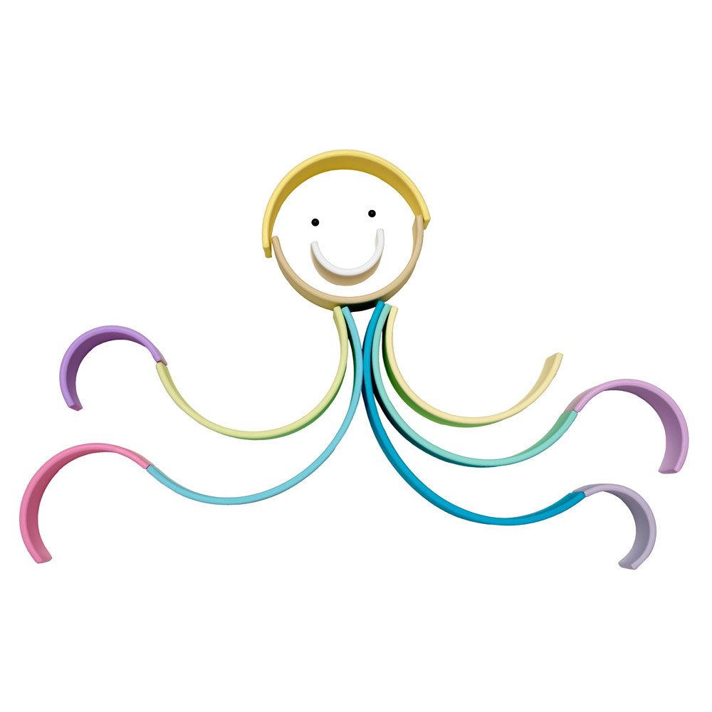 Rainbow, joc montessori de stivuire, 12 buc, nordic