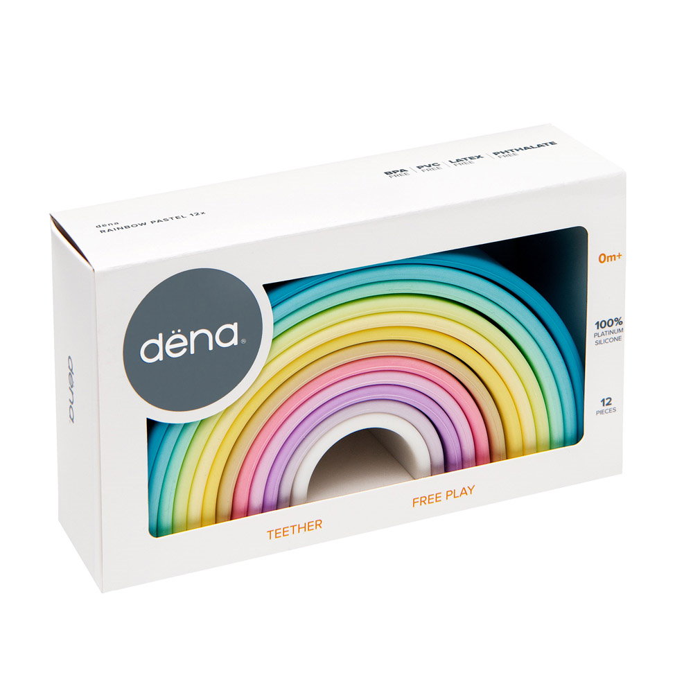 Rainbow, joc montessori de stivuire, 12 buc, nordic