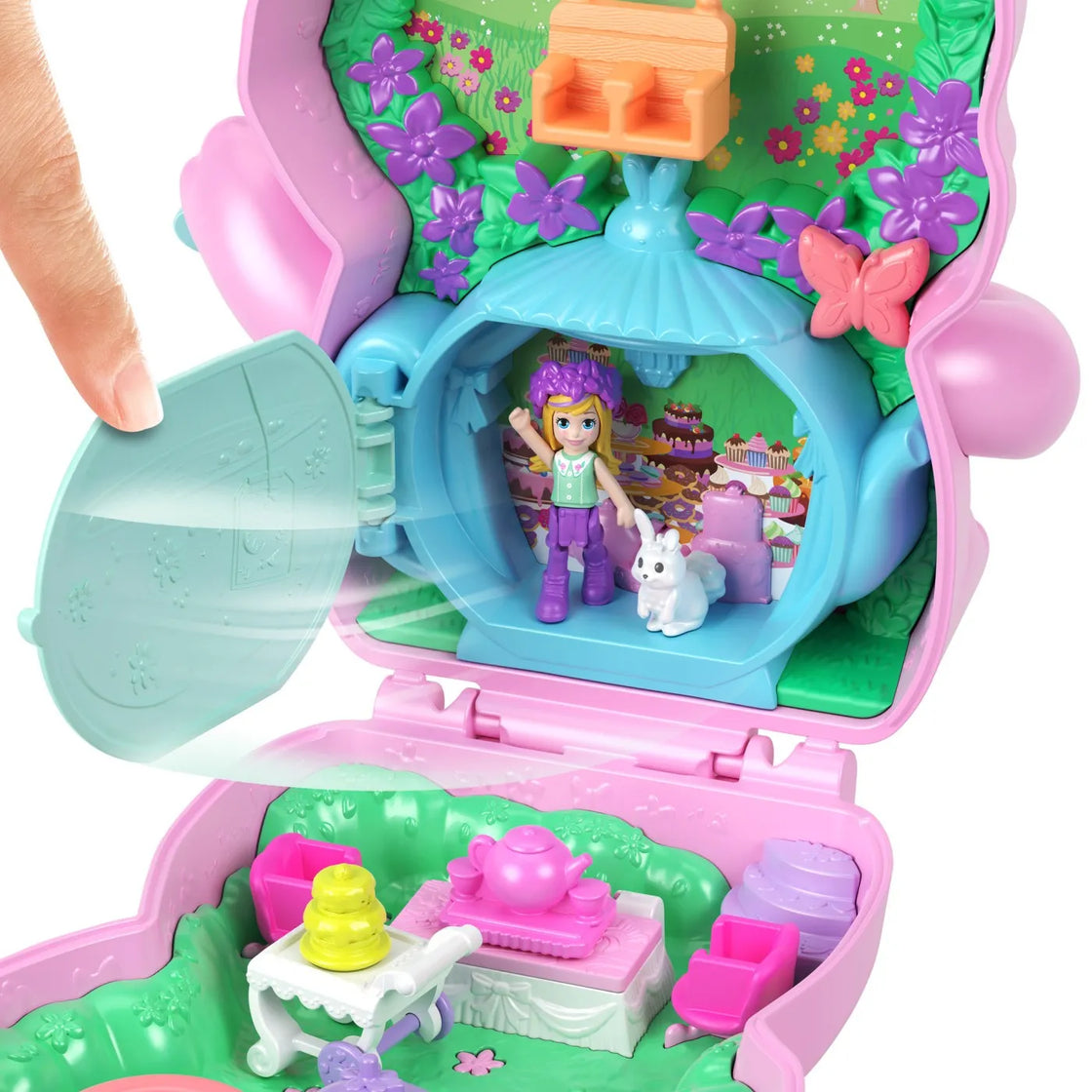 Polly pocket set gentuta animalut iepuras la petrcere cu accesorii