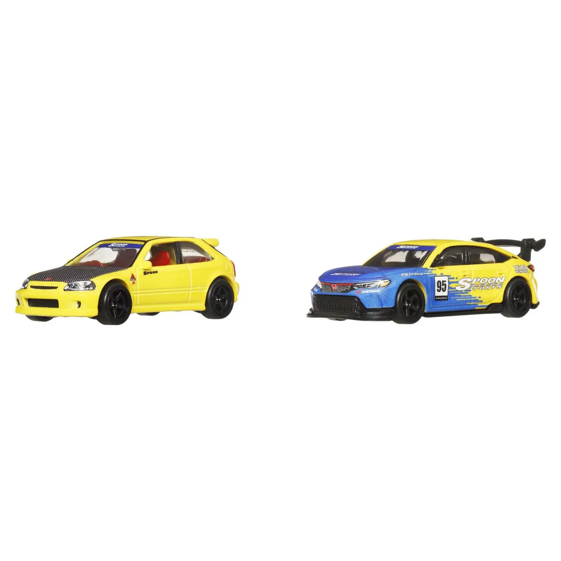 Hot wheels premium set 2 masinute metalice honda civic 99 tip r ek9 si honda civic tip r scara 1:64