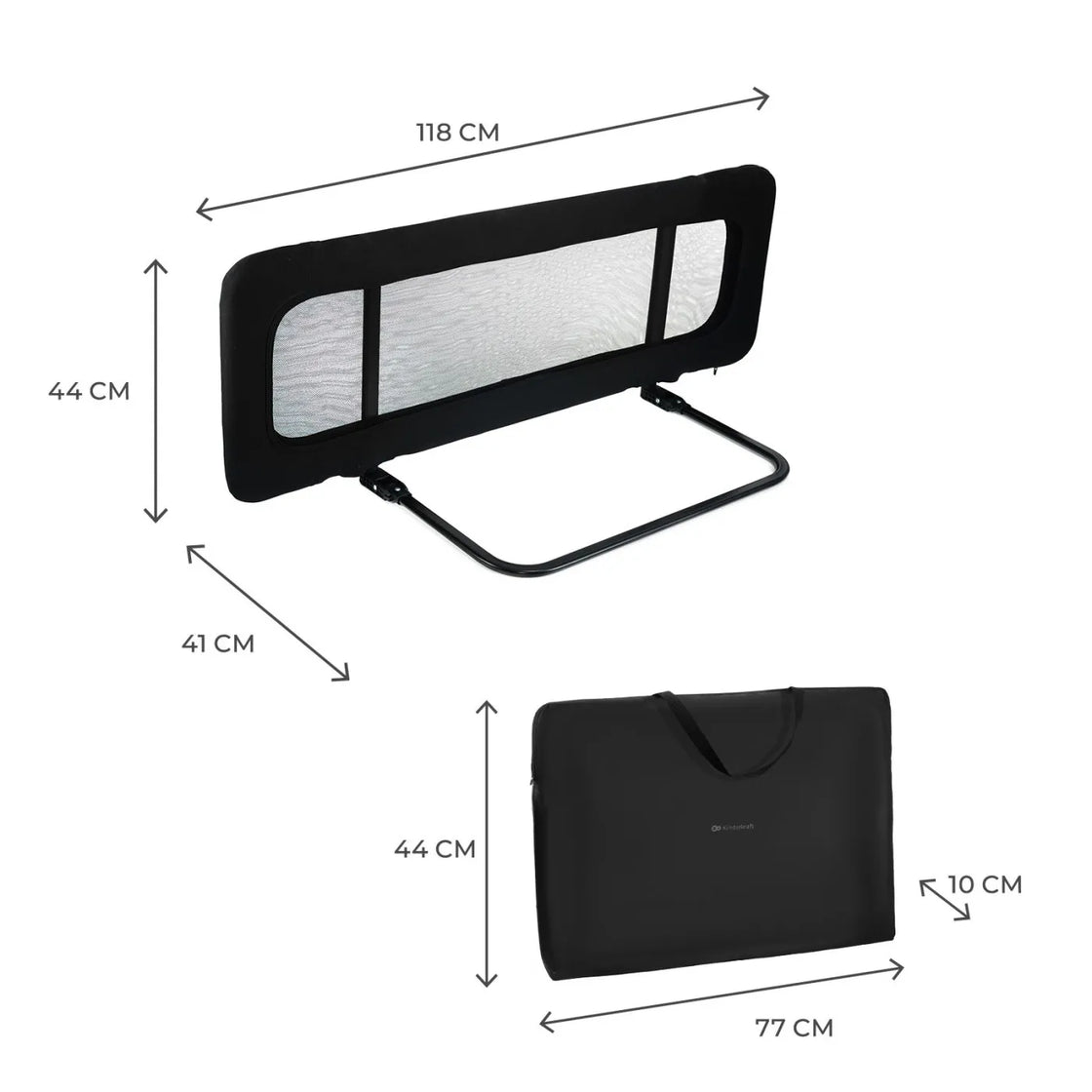 Bariera de pat kinderkraft guard and dream black