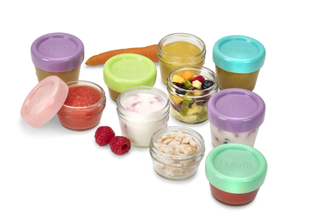 Set 12 recipient sticla pentru hrana bebe, melii, 6*59 ml + 6*118 ml