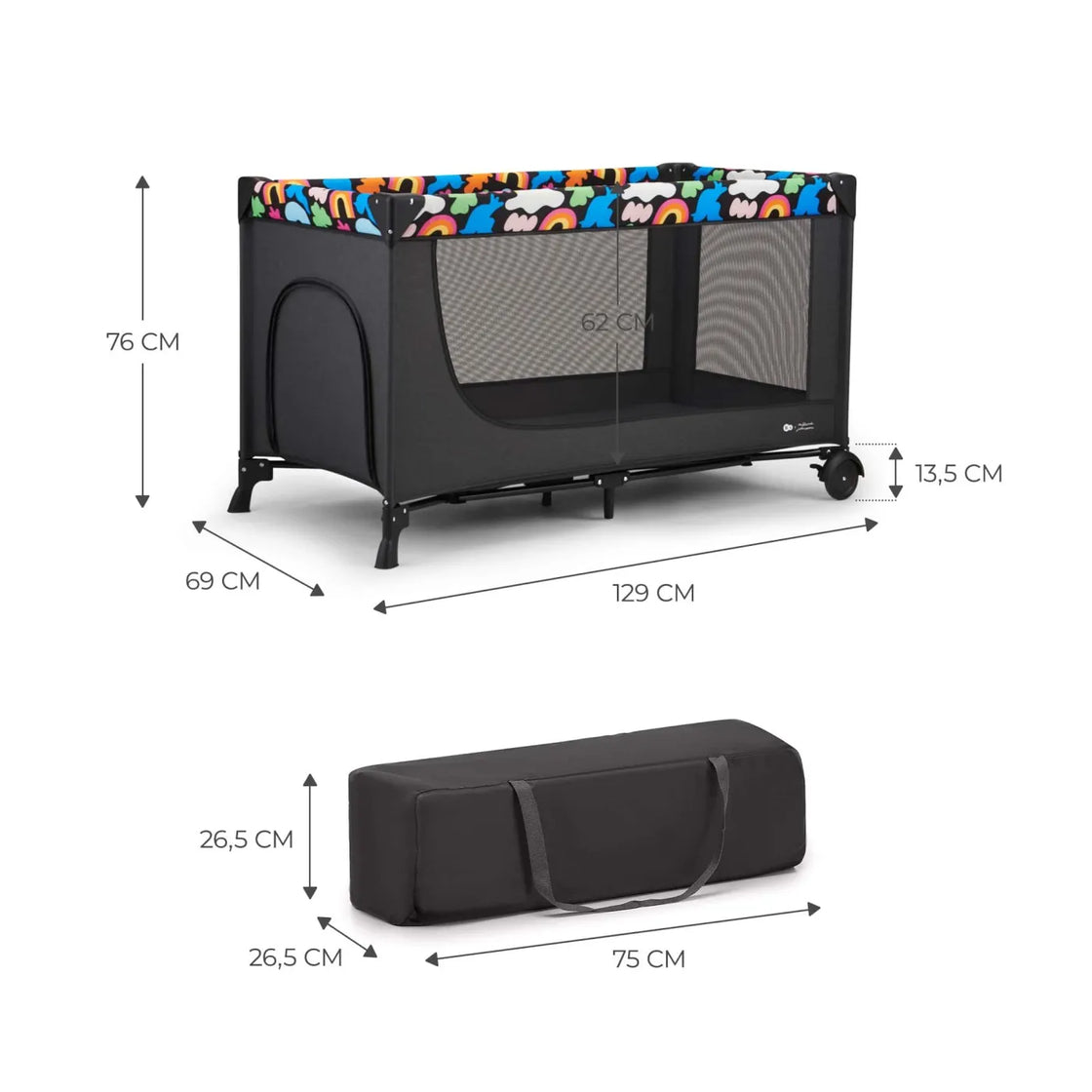 Patut travel kinderkraft joy2, fara accesorii, black