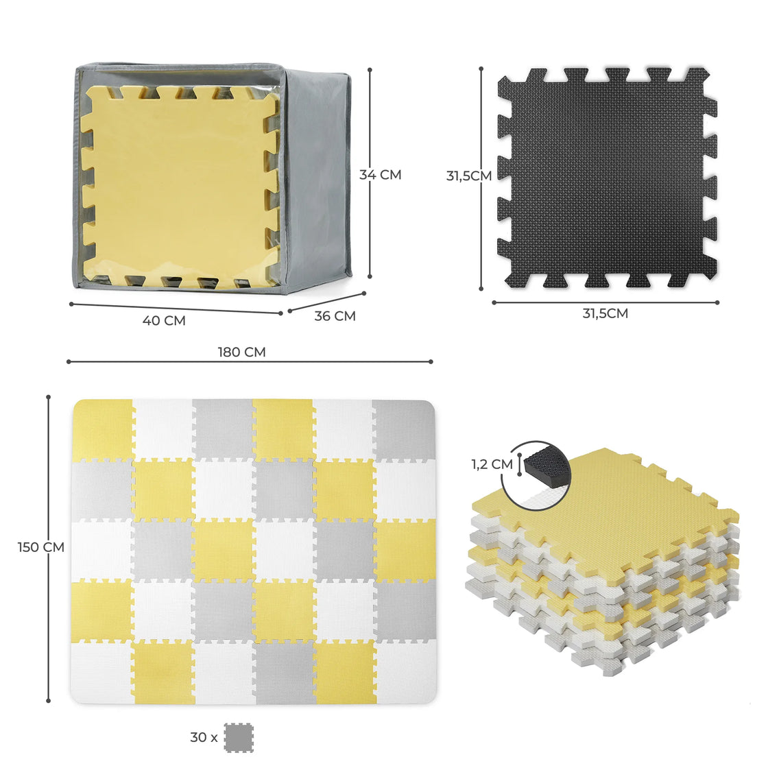 Saltea de joaca kinderkraft luno, spuma, yellow