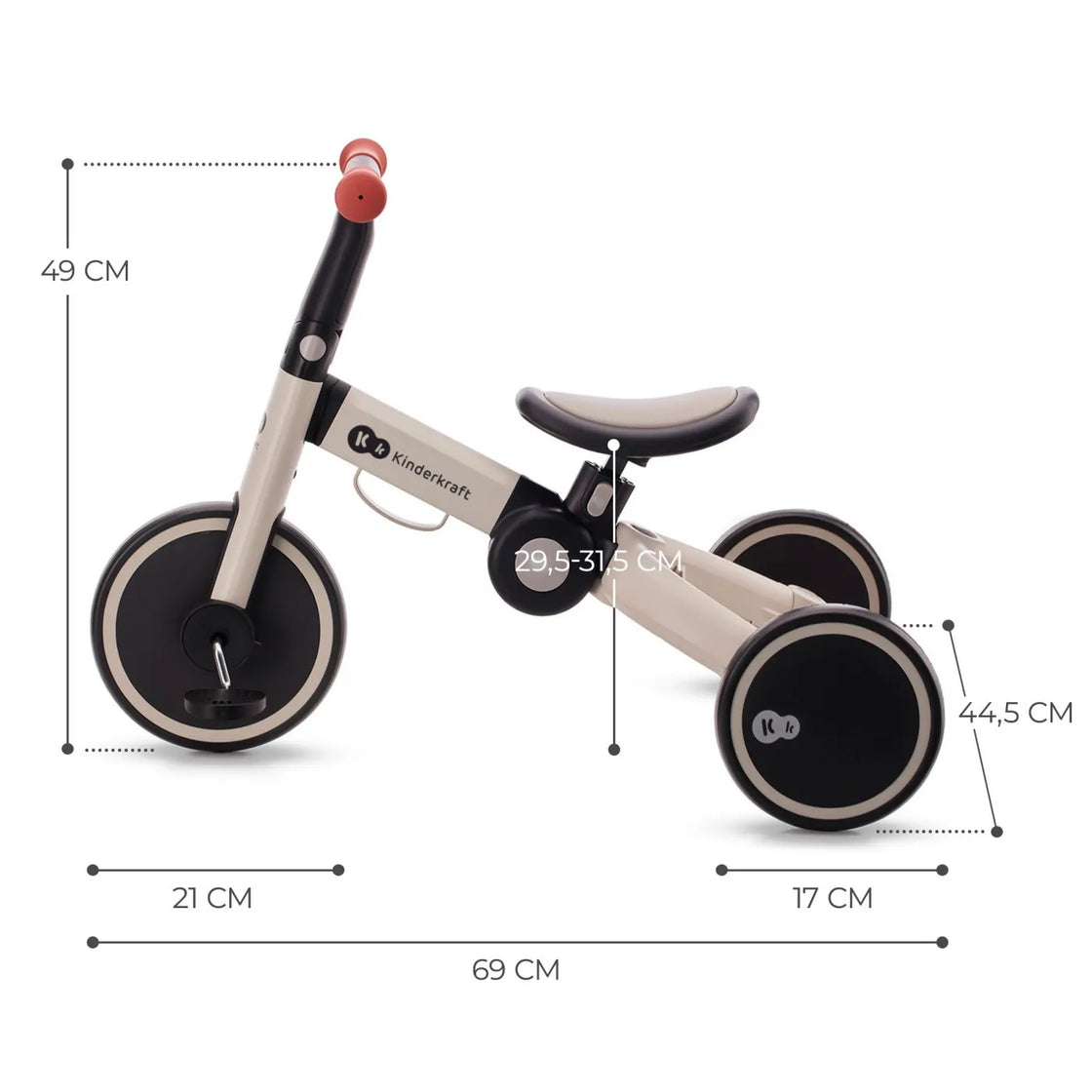 Bicicleta de echilibru / tricicleta kinderkraft 4trike, silver grey