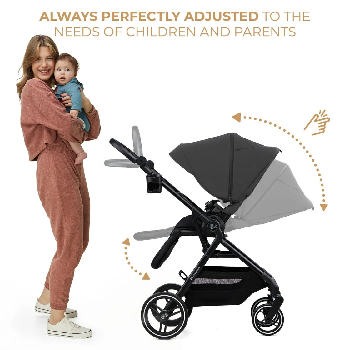 Carucior kinderkraft yoxi 3in1 (mink pro) moon grey
