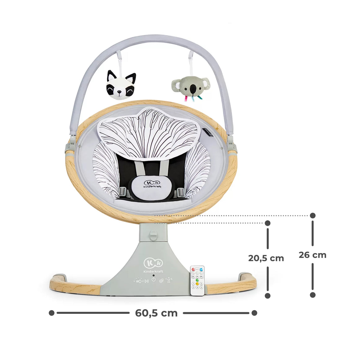 Leagan electric 2 in 1 kinderkraft lumi, grey