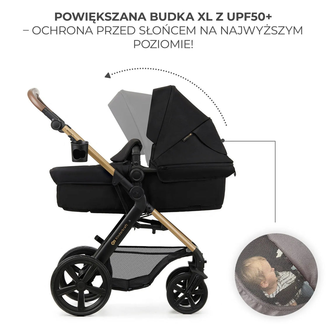 Carucior 3 in 1 kinderkraft moov 2, negru pur