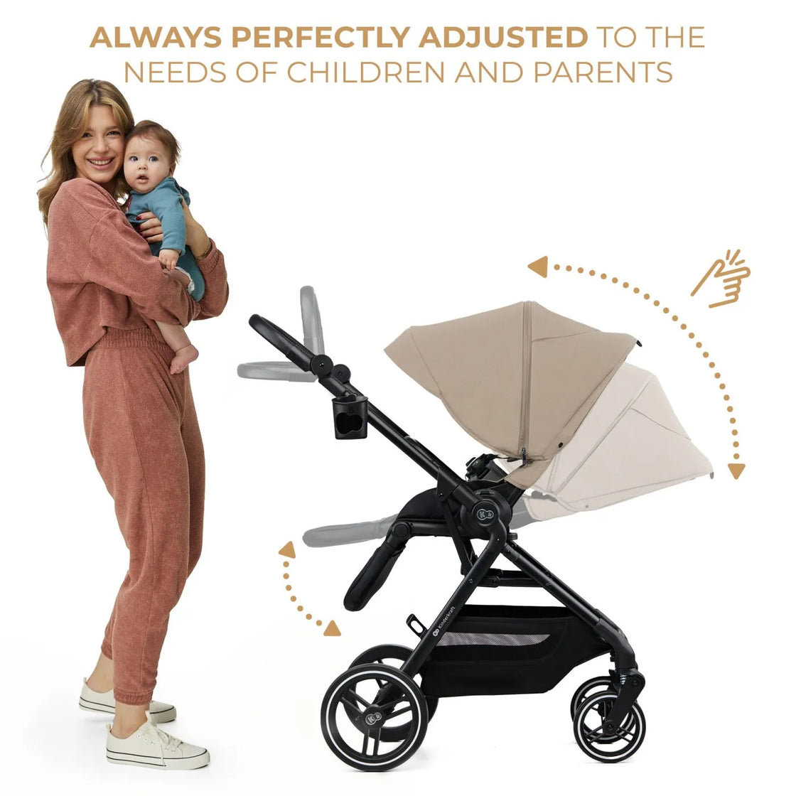 Carucior kinderkraft yoxi 3in1 (mink pro) bej nisip